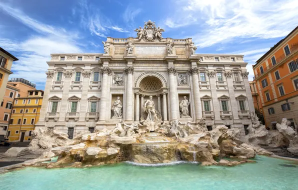 Рим, Италия, фонтан, Ватикан, Fontana di Trevi