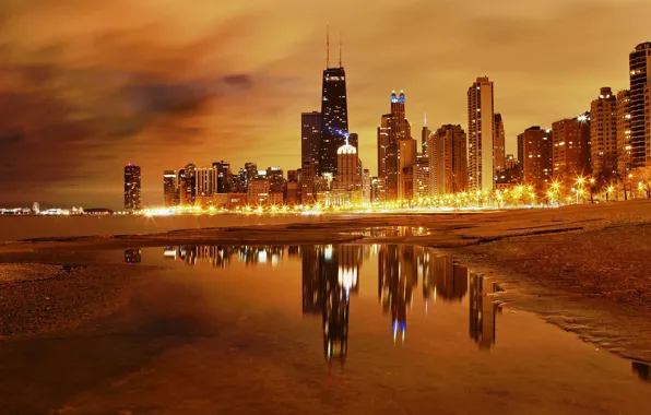 Картинка city, evening, buildings, skyscrapers