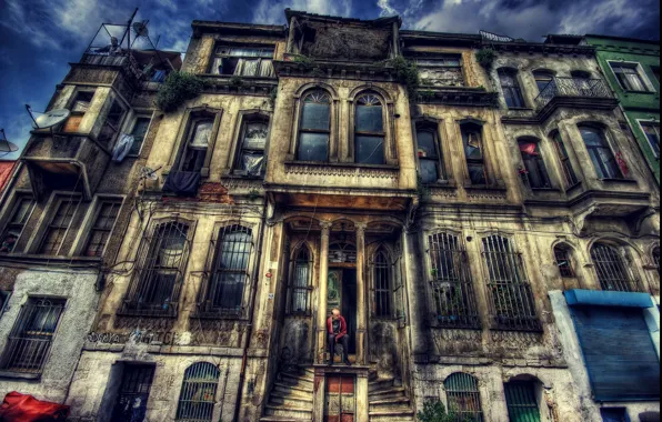 Картинка HDR, Стамбул, Турция, Istanbul, Turkey, Старое здание, Old building