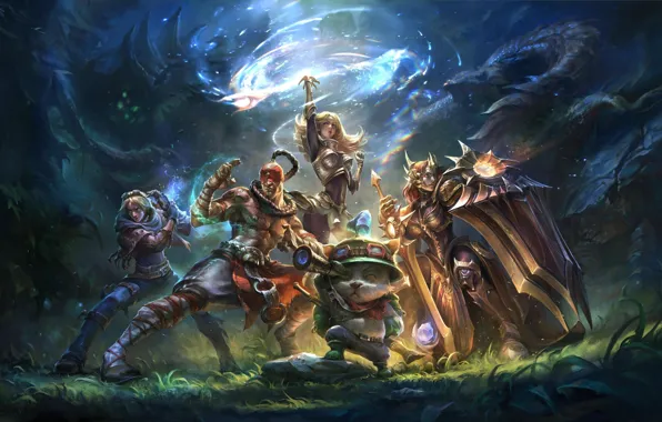 Art, League of legends, ezreal, teemo, LoL, leona, moba, lux. lee sin