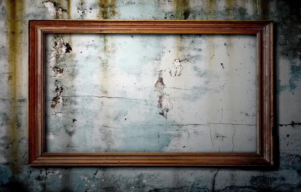 Wall, wood, strange, empty frame