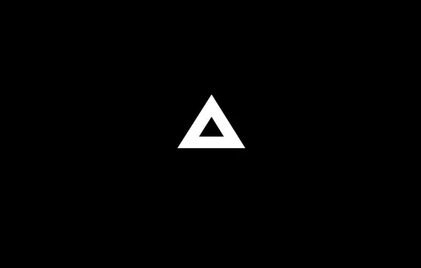 Logo, white, black, triangle