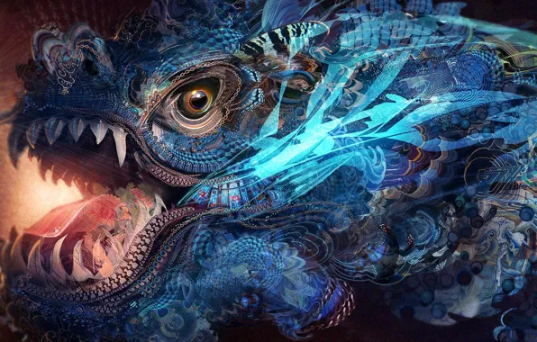 Картинка colors, colorful, abstract, fantasy, texture, dragon, eye, rendering
