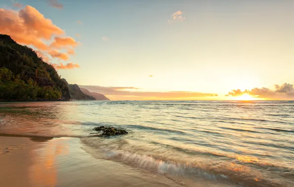 Картинка океан, побережье, Гавайи, Hawaii