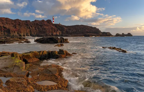 Картинка побережье, маяк, Испания
