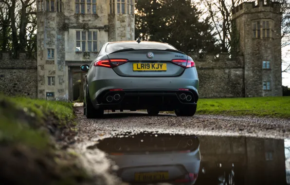 Картинка car, Alfa Romeo, puddle, Giulia, Alfa Romeo Giulia Quadrifoglio NRING