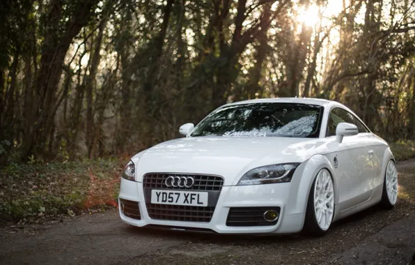 Картинка Audi, Car, White, Wheels, Stanceworks