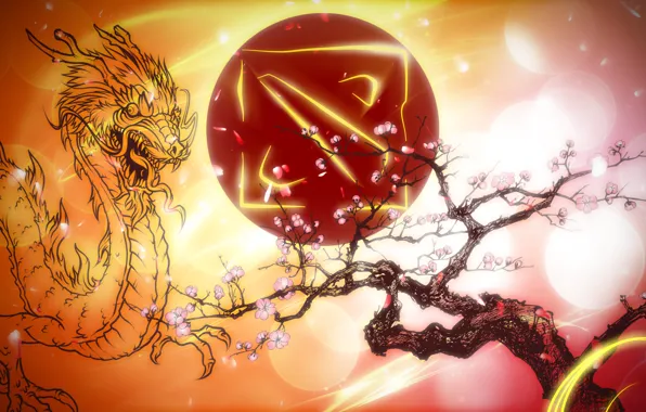 Dragon, Art, Tree, Dota 2