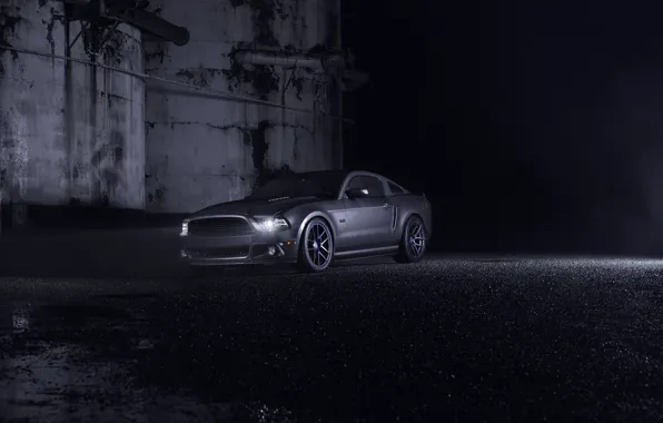 Картинка Mustang, Ford, Dark, Muscle, Car, Front, Grey, Wheels