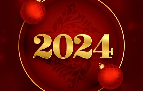 Цифры, Новый год, дата, композиция, 2024, Новый 2024 год