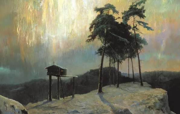 Пейзаж, картина, Александр Афонин, Свет и во Тьме Светит