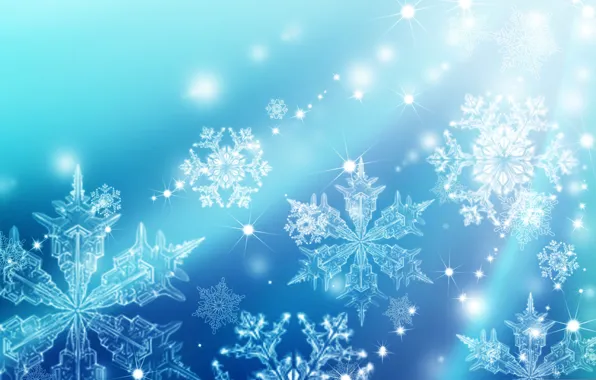 Картинка зима, снежинки, фон, текстуры