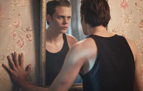 Отражение, обои, рука, зеркало, актёр, Hemlock Grove, Bill Skarsgård, Билл Скарсгард