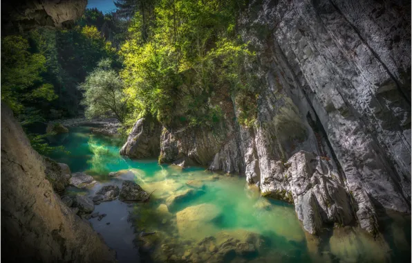 Картинка горы, река, скалы, Швейцария