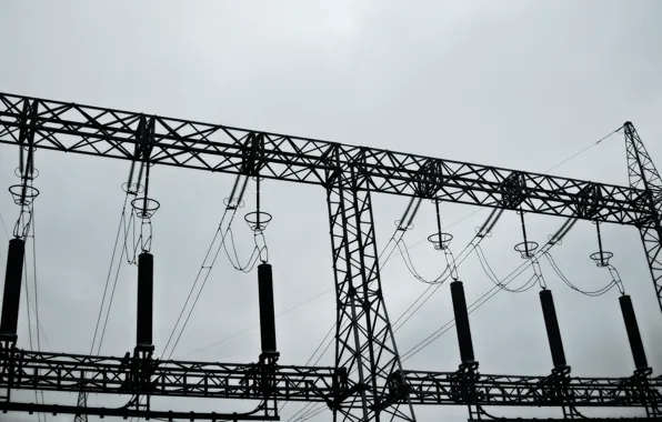 Провода, электричество, опора, лэп, высоковольтки, pylon