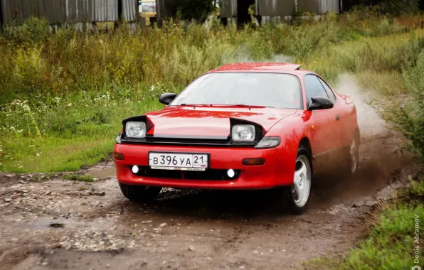 Машина, Toyota, красная, jdm, тойота, celica, японец, селика