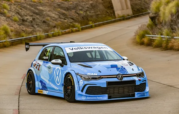 Volkswagen, Blue, Golf, GTI, GTC, Гольф, Golf GTI, Спортивный автомобиль