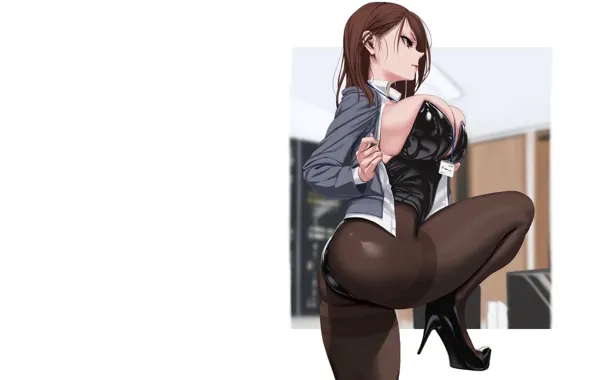 Girl, hot, sexy, boobs, woman, anime, stockings, breasts