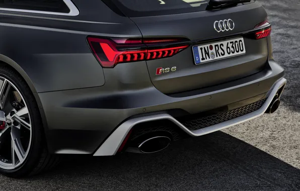 Audi, бампер, универсал, RS 6, 2020, 2019, тёмно-серый, диффузор