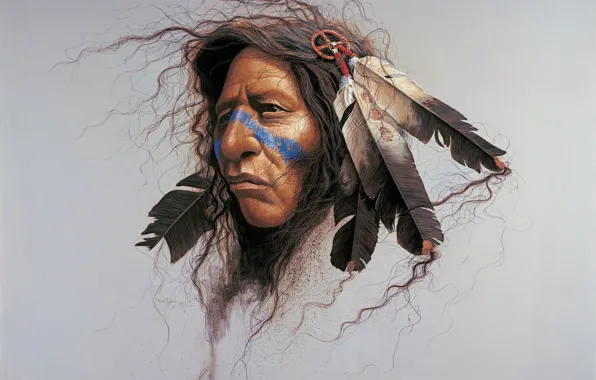 Картинка art, native american, Mark-Rohrig, Coming-of-the-Coldmaker