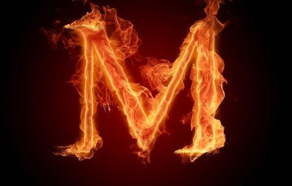 Картинка огонь, пламя, буква, алфавит