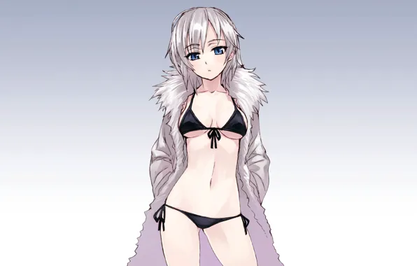 Girl, sexy, Anastasia, cleavage, boobs, anime, blue eyes, beautiful