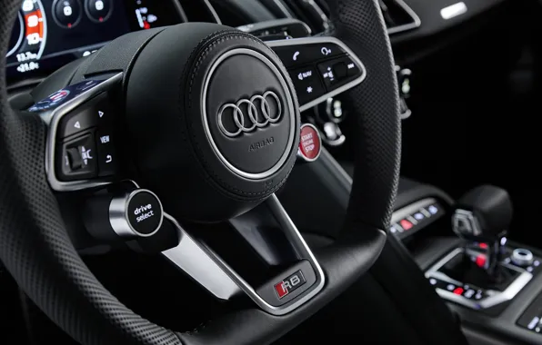 Audi, руль, суперкар, Audi R8, салон, Coupe, V10, 2020