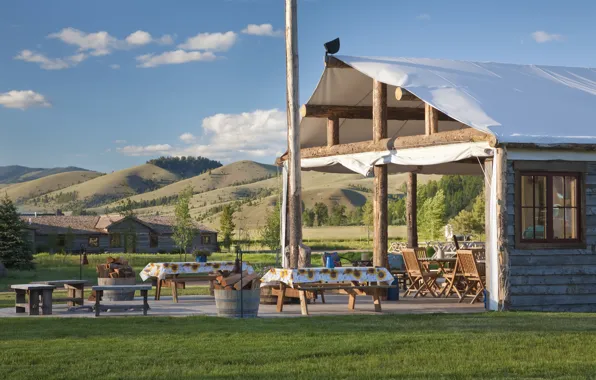 Природа, USA, ферма, Montana, ranch, Rock Creek, ранчо