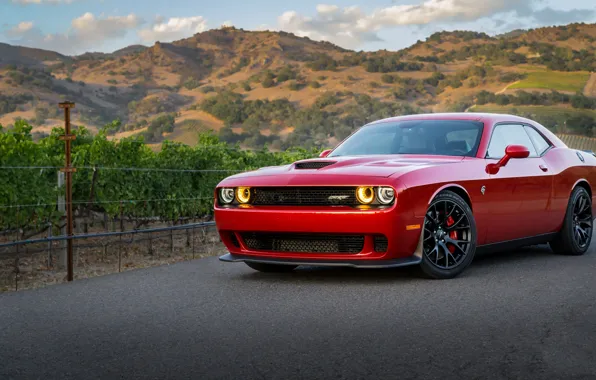 Картинка Dodge, Challenger, Red, Hellcat