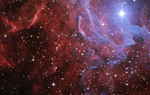 Картинка космос, туманность, пламя, звезда, IC 405, пламенеющей звезды, Flamming nebula
