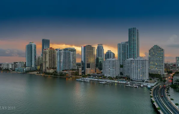 Майами, Флорида, USA, Miami, Skyline, Florida