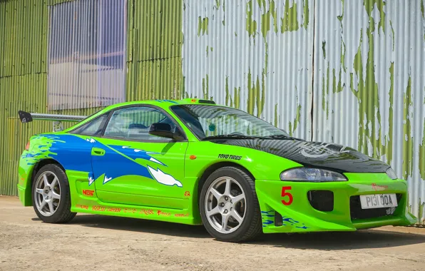 Car, авто, зеленый, супер, форсаж, Mitsubishi Eclipse