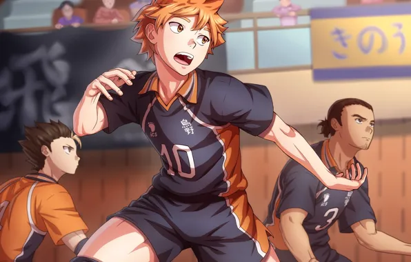 Игра, арт, парни, волейбол, Haikyuu