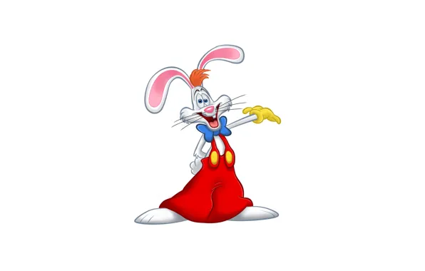 Заяц, белый фон, ушастый, Кто подставил кролика Роджера, Who Framed Roger Rabbit, красные штаны