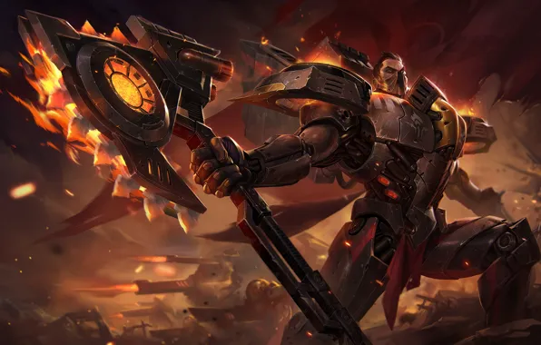 Axe, armor, Warrior, league of legends