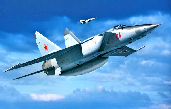 Картинка ВВС СССР, МиГ-25, Сверхзвуковой самолет, Самолёт радиотехнической разведки, МиГ-25РБТ, Высотный