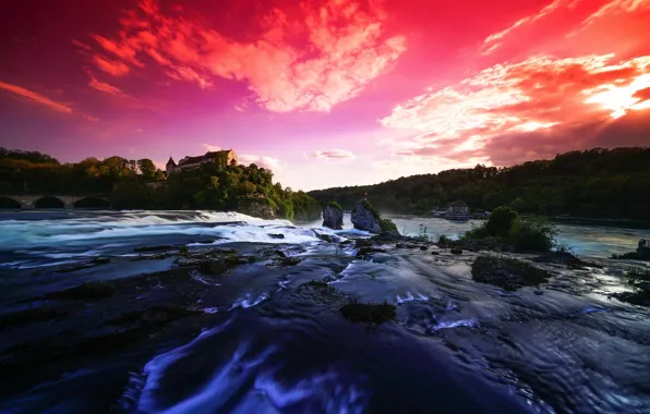 Nature, switzerland, long exposure, rhinefall, graduated filters, silky effect