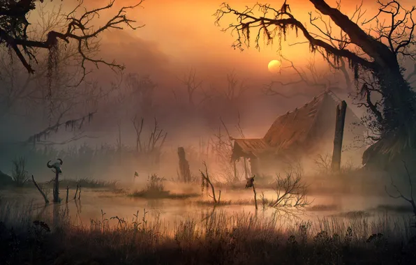 Картинка болото, смрад, Vladimir Manyukhin, The swamp witch