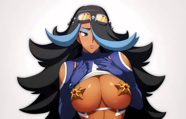 Girl, sexy, long hair, boobs, anime, blue eyes, beautiful, pretty