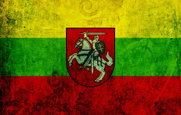 Картинка флаг, всадник, герб, Vytis, Литовская Республика, Lietuvos Respublika, Литва, Витис
