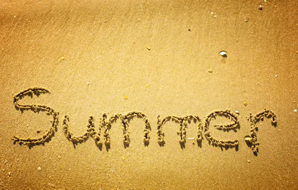 Песок, лето, надпись