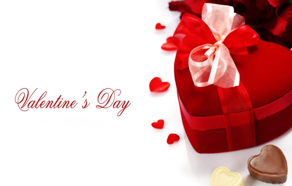 Фото, праздник, сердце, конфеты, подарки, бантик, день Святого Валентина