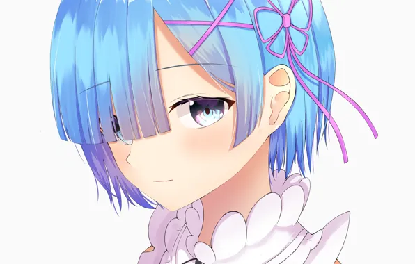 Обои Взгляд, С Нуля, Рем, Re Zero Kara Hajimeru Isekai Seikatsu.