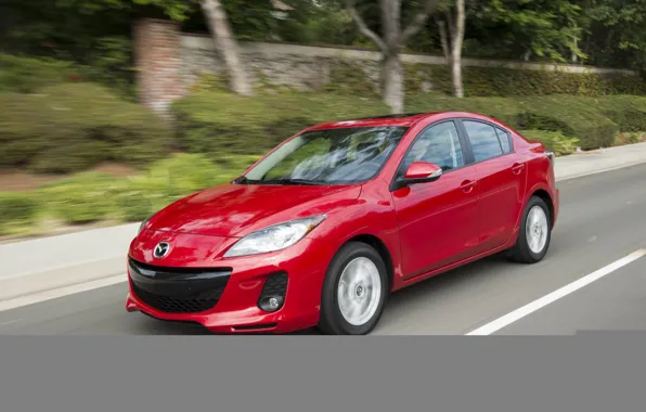 Красный, скорость, Mazda, Red, Sport, 2013