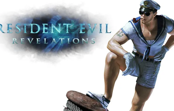 Картинка тату, очки, Resident Evil, Resident Evil: Revelations, Chris Redfield, sailor, Biohazard: Revelations