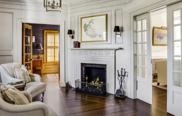 Интерьер, камин, гостиная, уютно, hearth home
