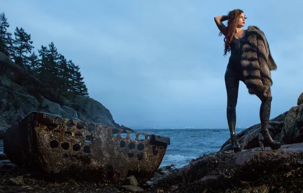 Девушка, поза, фон