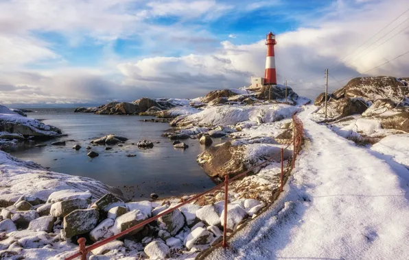 Картинка берег, маяк, Norway, Rogaland, Midtbrød