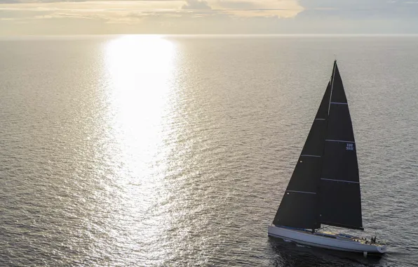 Море, солнце, отражение, движение, плавание, спортивная яхта, Cruiser and Racer yacht, Sailing DEO-43