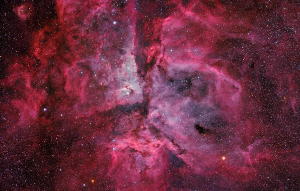 Картинка космос, туманность, пространство, звёзды, созвездие, NGC 3372, мироздание, Киля